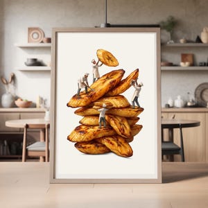 Fried Plantain Wall Art | Afrocentric Art | African Food Print | Caribbean Kitchen Decor | Africa Gift | African Folk Art image 8