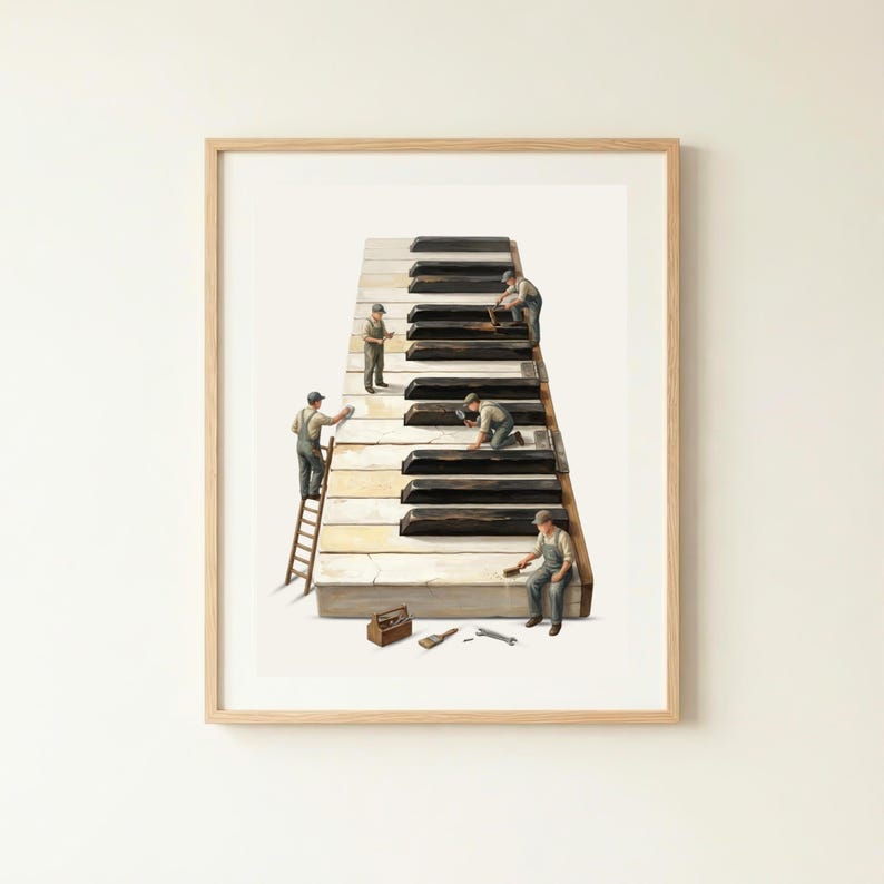 Decoración de pared para sala de música / Decoración de piano / Lámina para estudio de pianista / Póster de música clásica / Obra de arte para instrumentos de cola imagen 8