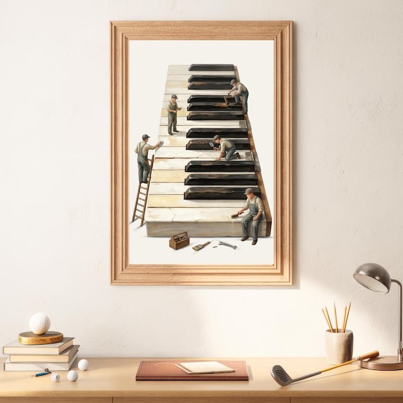 Decoración de pared para sala de música / Decoración de piano / Lámina para estudio de pianista / Póster de música clásica / Obra de arte para instrumentos de cola imagen 7