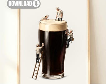 Irish Wall Art Printable | Stout Beer Print Digital Download | Irish Pub Decor | Gift For Him | Irish Folk Art