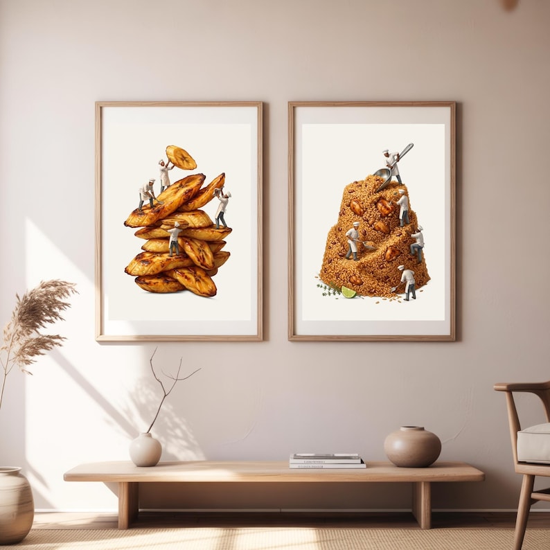 Fried Plantain Wall Art | Afrocentric Art | African Food Print | Caribbean Kitchen Decor | Africa Gift | African Folk Art image 7