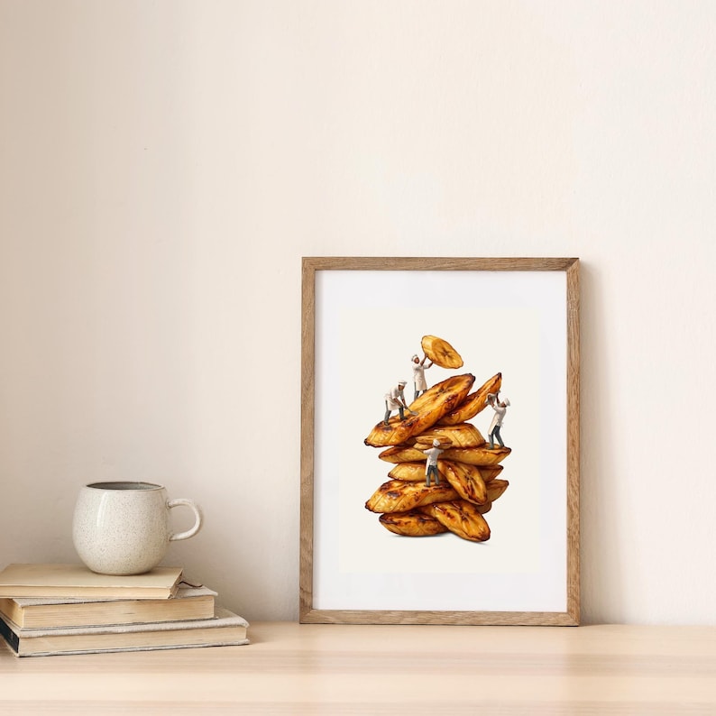 Fried Plantain Wall Art | Afrocentric Art | African Food Print | Caribbean Kitchen Decor | Africa Gift | African Folk Art image 9