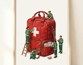 Regalo per paramedici / Arte per soccorritori / Regali per il personale di emergenza medica / Poster per tecnici di emergenza medica / Decorazione murale per medici