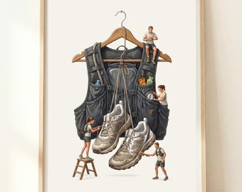 Quadri da parete a tema corsa / Regalo per corridori / Stampa per trail running / Poster maratona / Stampa per corridori / Decorazioni per la corsa