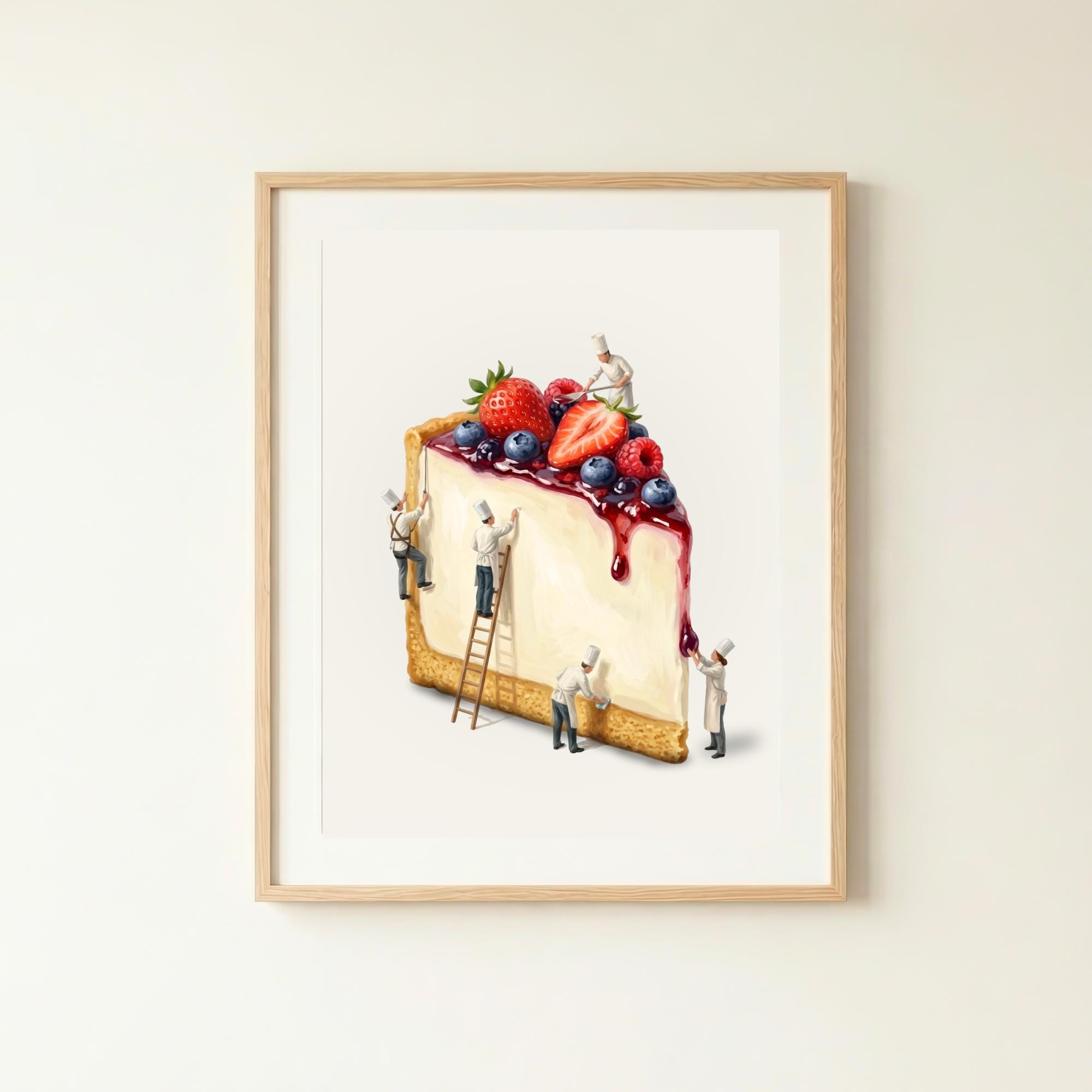Dessert Wall Art | Strawberry Cheesecake Print | Sweet Food Poster ...