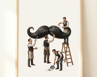 Decorazioni per salone / Stampa con baffi / Arte murale hipster / Opere d'arte per barbiere / Decorazioni per la tana dell'uomo