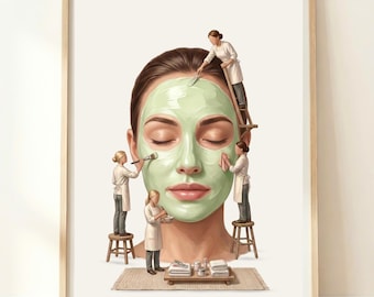 Quadri da parete per salone di bellezza / Regalo per estetista / Stampe per salone / Arte per spa / Arte per la cura della pelle / Stampe per cabina trattamenti viso