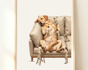 Labrador Wall Art | Dog Sofa Print | Lab Dog Art | Labrador Gifts | Labrador Spa