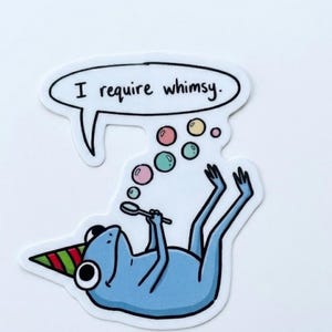 Funny Frog Sticker | Whimsy Bubble Art, Waterproof Vinyl Decal (Digital Download)