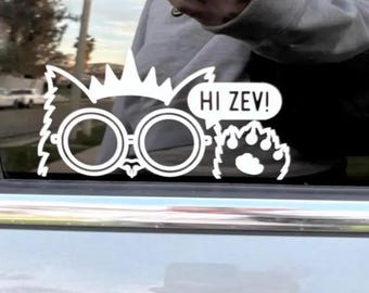 Hand Drawn Princess Cat Decal – Fantasy Pet Vinyl Sticker (Hi Zev!)