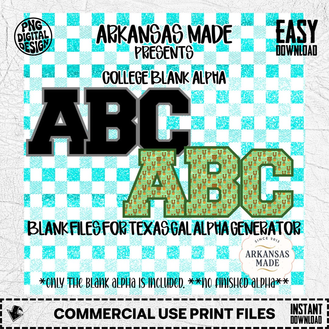 College Blank Alpha PNG, Digital Download, Sublimation DTF Files ...