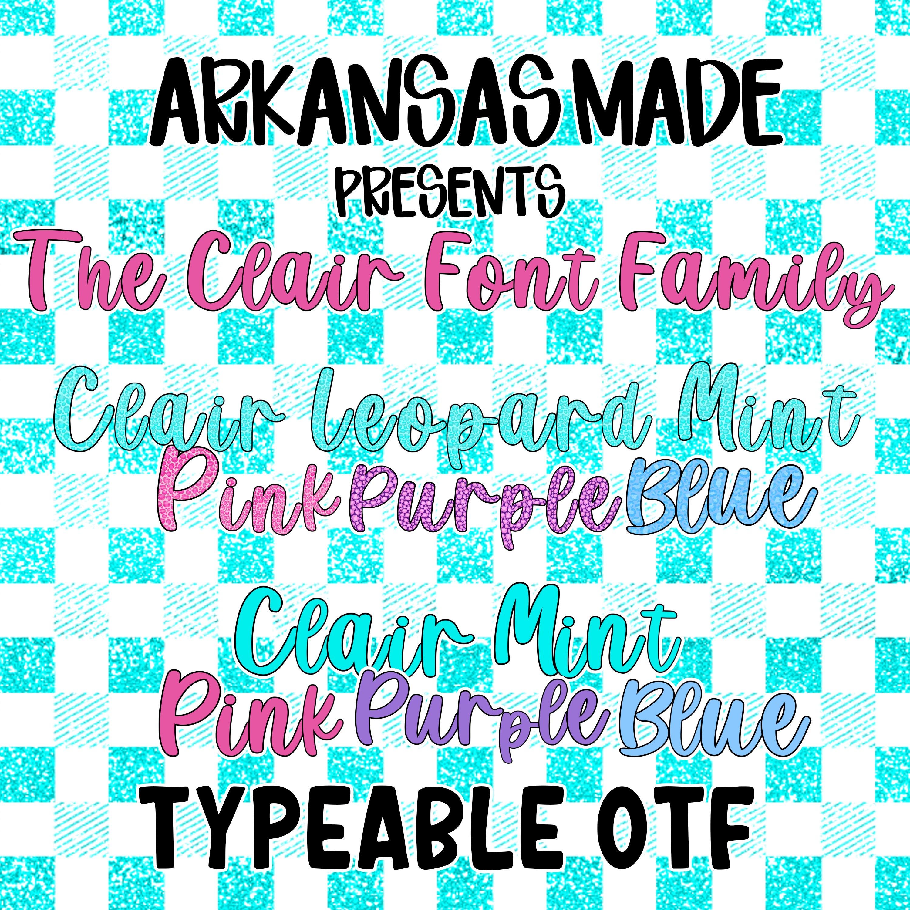 Arkanas Lettering The Clair Font Family, Typeable OTF Font, Arkansas Made Presents, Fun ...
