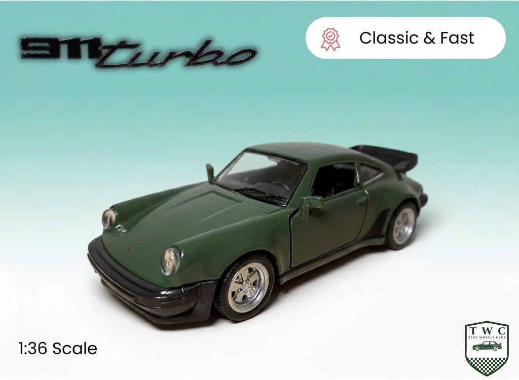 ポルシェ 911ターボ ダイキャストカー▪ カスタムパーツセット ポルシェ911ターボ ダイキャストモデルミニカー – 1/36スケール