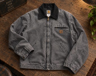 Giacca Carhartt J97 Detroit, giacca da lavoro vintage Detroit, cappotto in tela di cotone foderato, giacca Carhartt da uomo robusta PLT