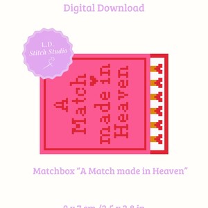 Valentine Needlepoint Pattern – Matchbox “A Match Made in Heaven” |  Digital Download