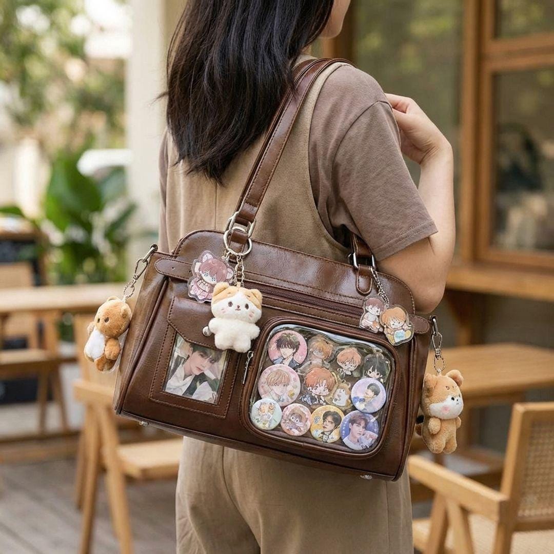Ita Bag Crossbody Clear Window Pin Photocard Display Bag, PU