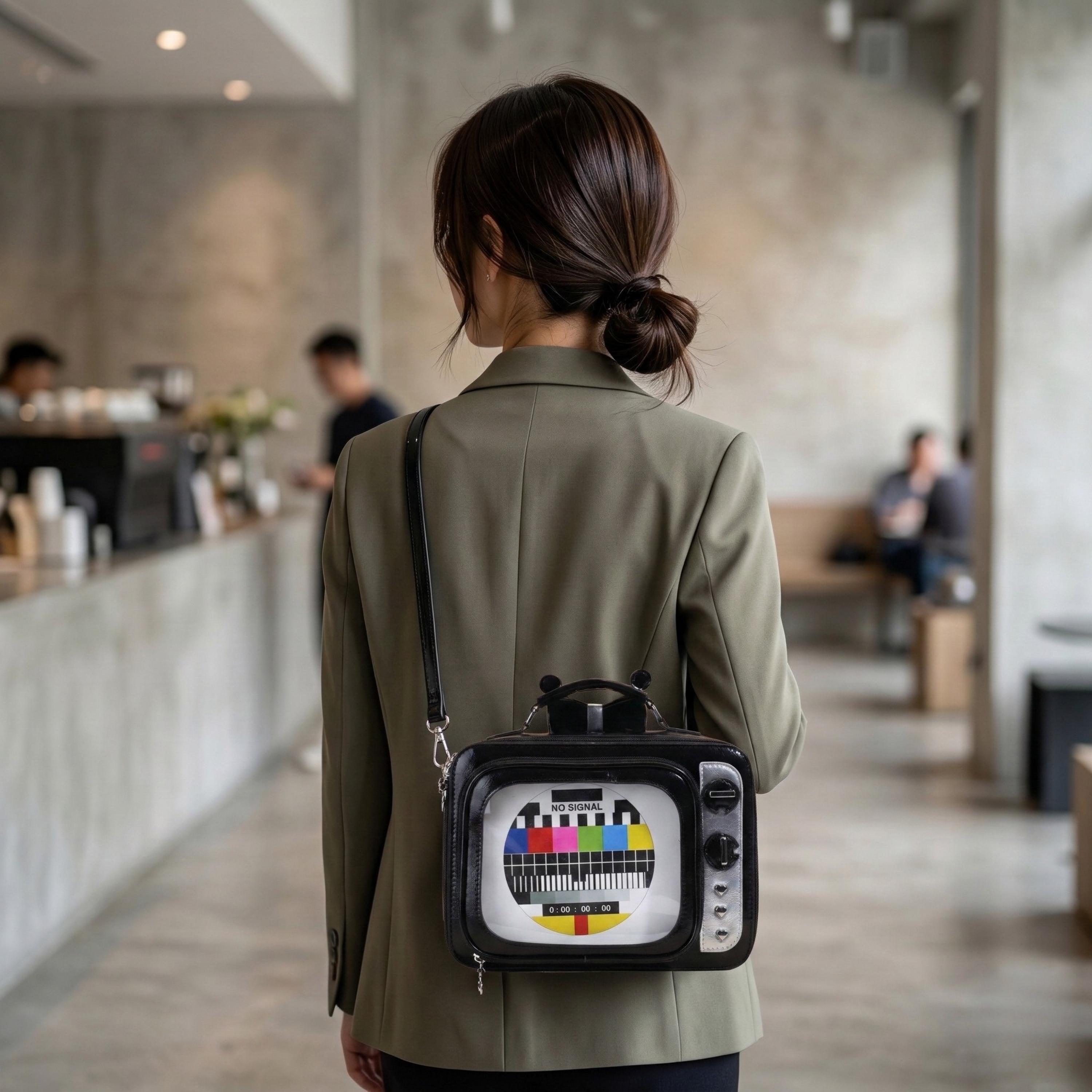 Korean Style TV Shape Ita Bag With Pin Display Window 