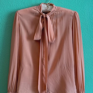Yves Saint Laurent rive gauche 長袖シャツ Vintage Saint Laurent Rive Gauche Silk Blouse – 1970s Yves Saint