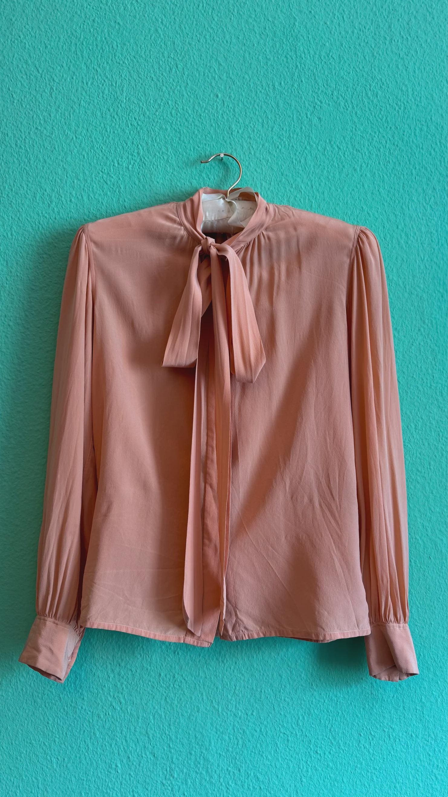 Vintage Saint Laurent Rive Gauche Silk Blouse – 1970s Yves Saint