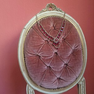 1940s Ruby Red Rhinestone Necklace – Vintage Statement Necklace – Mid Century Red Jewelry