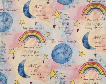 Rainbow Waiting for you Pillowcase, Love you to the moon pillowcase