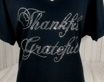 Thankful Grateful Rhinestone Shirt