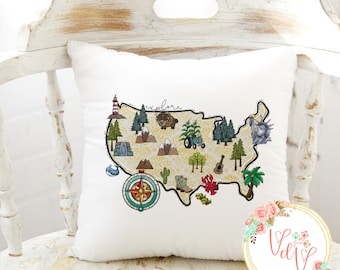 Explore National Parks Throw Pillow