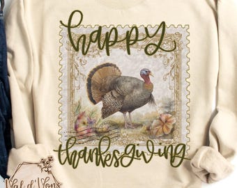 Vintage Happy Thanksgiving Sweatshirt: Fall Sweat Shirt