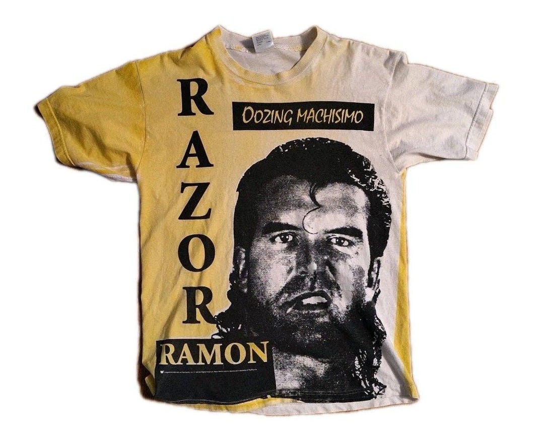 Ramones Razor Ramon Shirt VINTAGE 90s WWF Razor Ramon Wrestling Shirt Size XL - Etsy