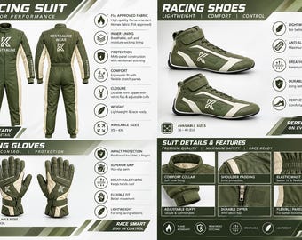 Go Kart Racing Suit CIK/FIA Level 2 Approved With Free Gifts