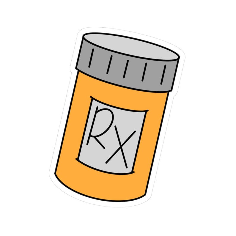 Cute Rx Sticker Prescription Pill Bottle Sticker | Kiss-cut Stickers, Medicine Rx ...