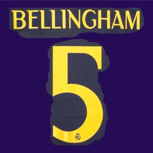 Bellingham #5 2023-2024 away third Madrid nameset flocking High Quality