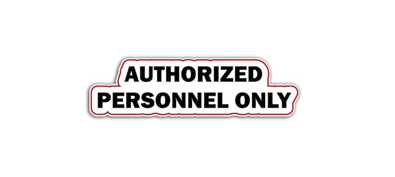 Authorized Personnel Only Vinyl Decal | Security Door Sticker ...