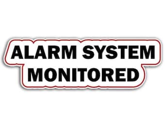 Alarm System Monitored Aufkleber für Tür Tor oder Fenster | Sicherheitswarnschild | Schaufenster Home Office Vinyl