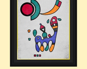 Póster colorido estilo Picasso: arte mural motivacional