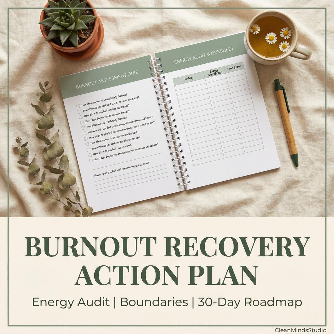 Burnout Recovery Action Plan | Energy Audit, Boundaries, Self Care ...