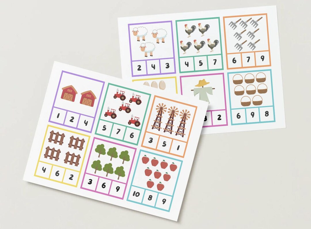 Counting Clip Cards Printable | Preschool Number Recognition Activity ...