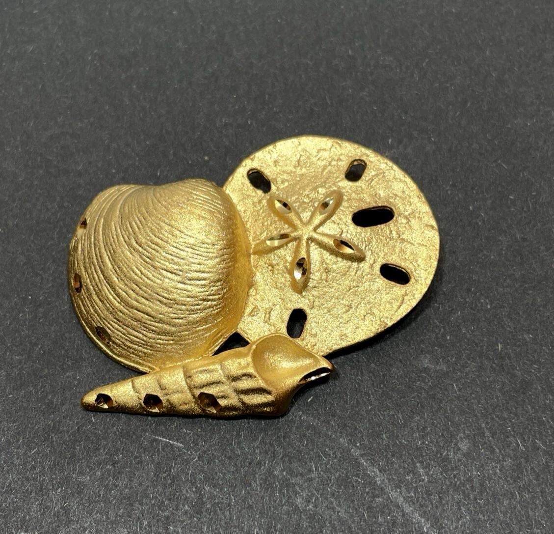 Vintage Sea Shell Brooch - Etsy