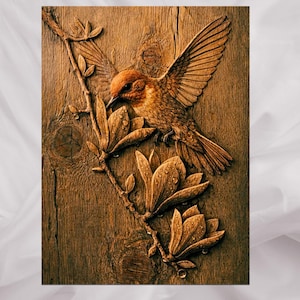 Forest Bird Relief STL | 3D Carving Model, CNC Router File (Digital Download)