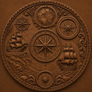 Compass Rose STL | Nautical Wall Art | Coastal Decor | Explorer Gift