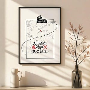 Todos los caminos conducen a Roma: un viaje minimalista en líneas y tiempo.