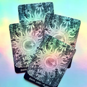Floral Plains MTG Proxy Land – Botanical Art Basic Card (Set of 4 - Holographic)