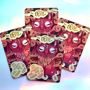 Devil Tokens – Custom MTG Proxy, Red Creature Card (Set of 4 - Holographic)