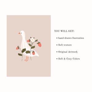 Nursery Goose Printable Wall Art: Duck & Strawberry Kids Room Decor (Digital Download) image 10