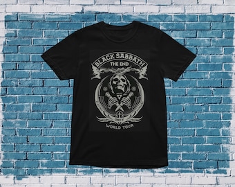 Black Sabbath Heavy Metal-logo T-shirt The End World Tour | Uniseks | Handgemaakt op band geïnspireerd shirt