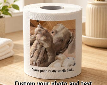 Custom Photo Toilet Paper, Personalized Gag Gift, Funny Bathroom Decor, Party Decor