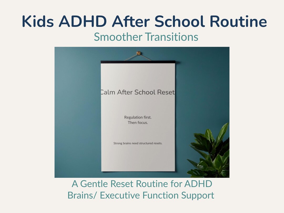 ADHD After School Routine Chart | Kids Nervous System Reset (printable ...