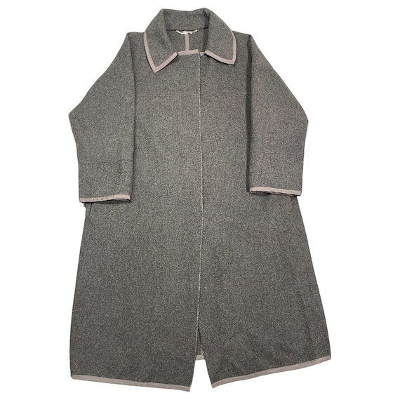 Alberta Ferretti, Vintage 90s Alberta Ferretti Minimalist Designer Wool Coat