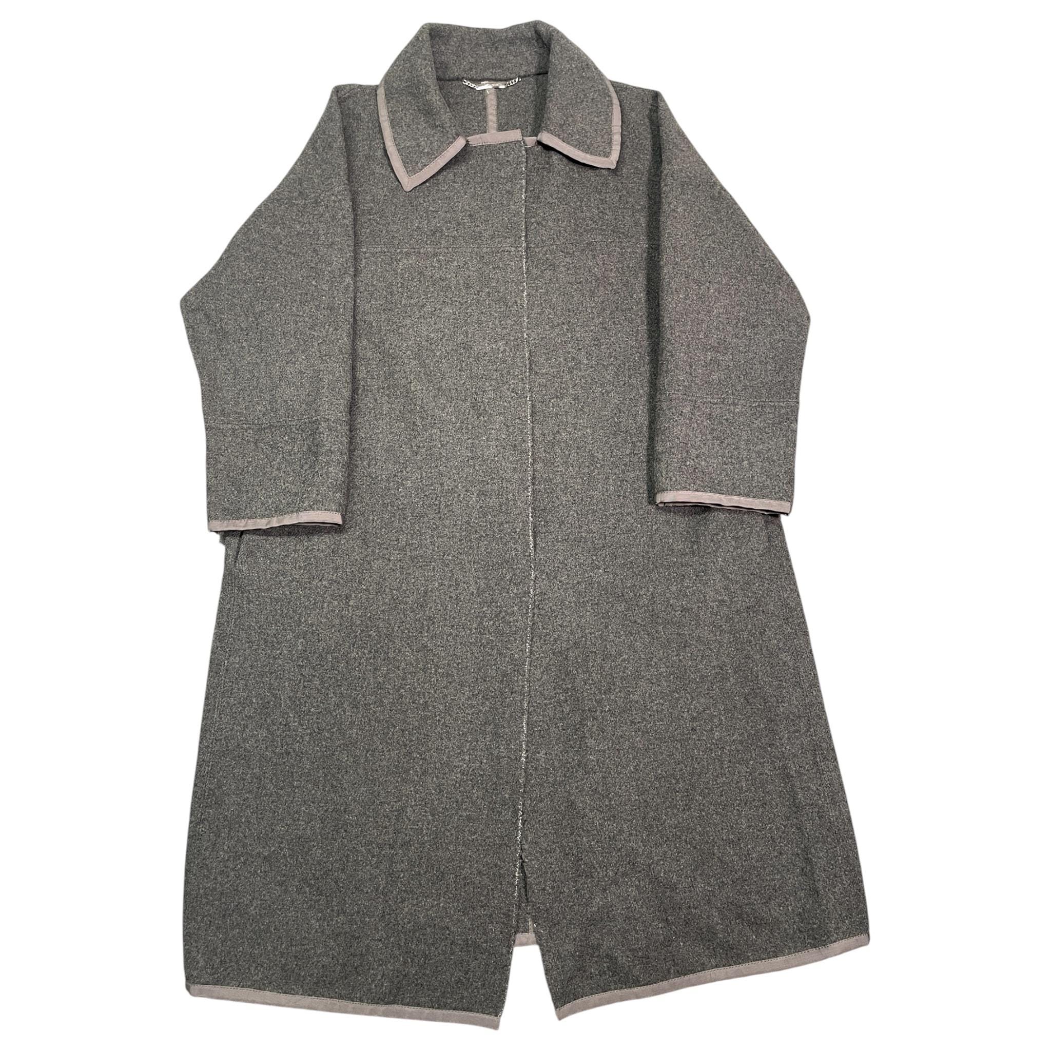 Alberta Ferretti, Vintage 90s Alberta Ferretti Minimalist Designer Wool Coat