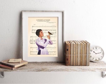 Mary Poppins Spoonful of Sugar Sheet Music Art Print